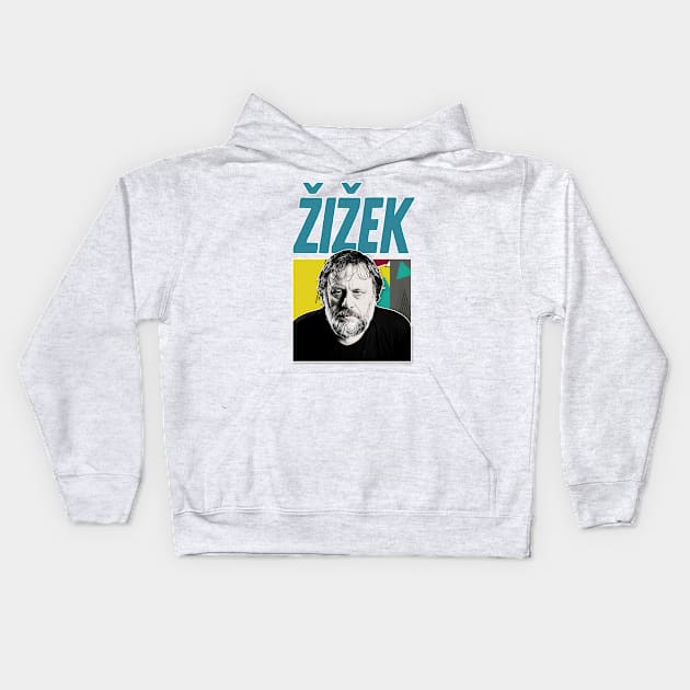 Slavoj Žižek #4 - Aesthetic Tribute Design Kids Hoodie by DankFutura